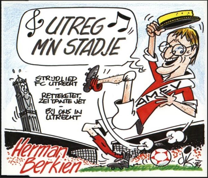 Bij FC Utrecht werd Herman Berkien op handen gedragen, veel clubliedjes staan op zijn naam.